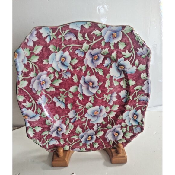 Square Dinner Plate 9 3/4" June Festival by Royal Winton 1930 - Picture 1 of 15